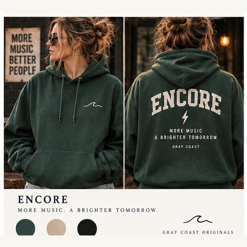 Encore — Gray Coast Live & Local front and back apparel